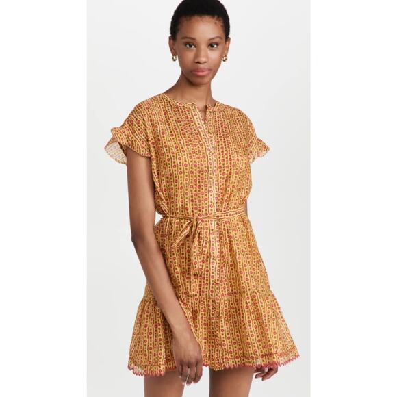 Saloni Dress Womens 10 Silk Cottagecore Fairy Prairie Sheer Ditsy Floral Mini - Picture 1 of 11